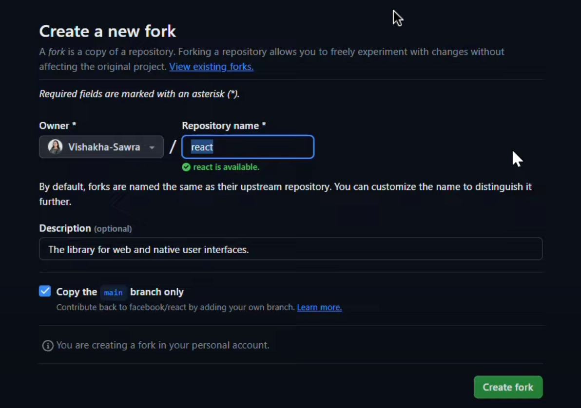 Create Fork